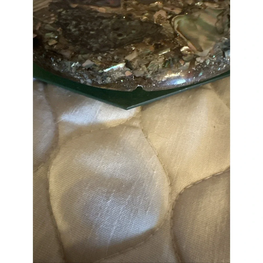 Vintage Abalone Shell Lucite Trivet Hot Plate Plympton's Originals CA